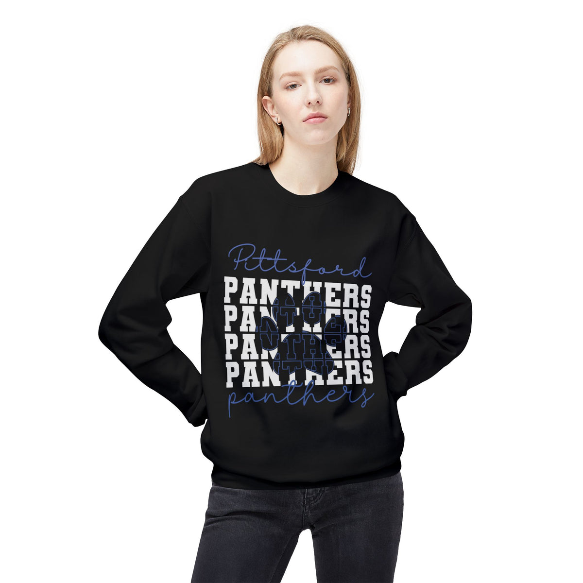 Pittsford Panthers Repeat Unisex Midweight Softstyle Fleece Crewneck Sweatshirt