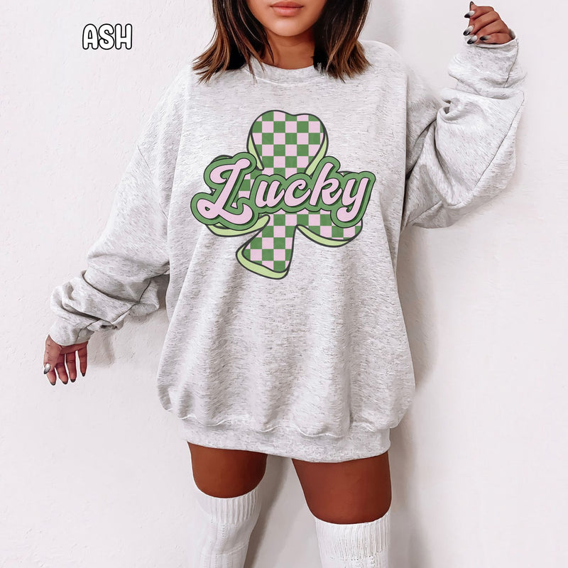 Checkered Lucky Unisex Heavy Blend™ Crewneck Sweatshirt