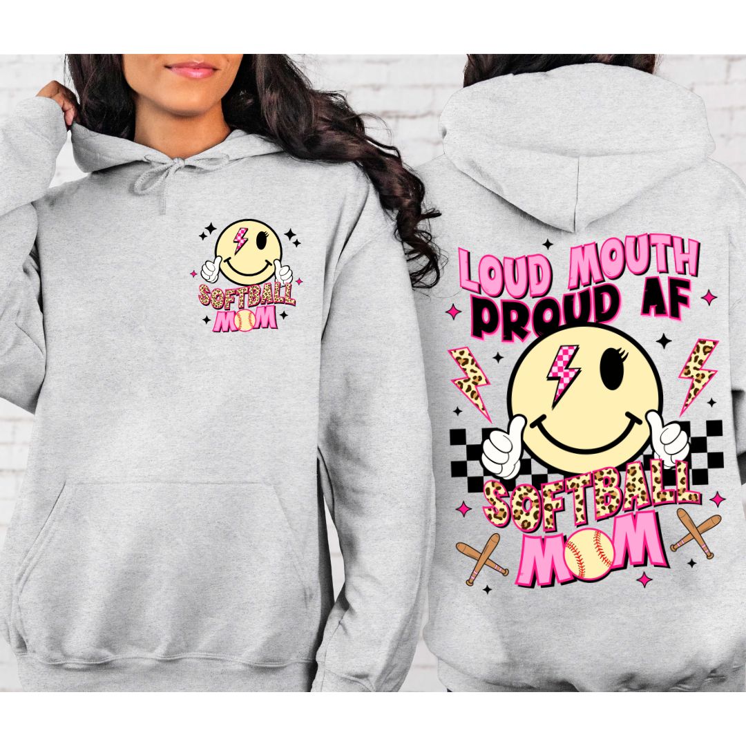 Loud AF Softball Mom Unisex Heavy Blend™ Hooded Sweatshirt