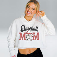 Baseball Mom Women’s Cropped Hooded Sweatshirt