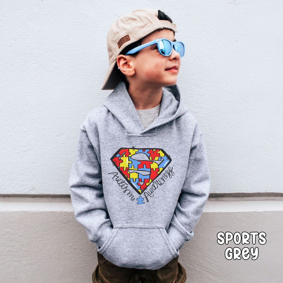 Superhero Autism Youth Heavy Blend Hooded Sweatshirt