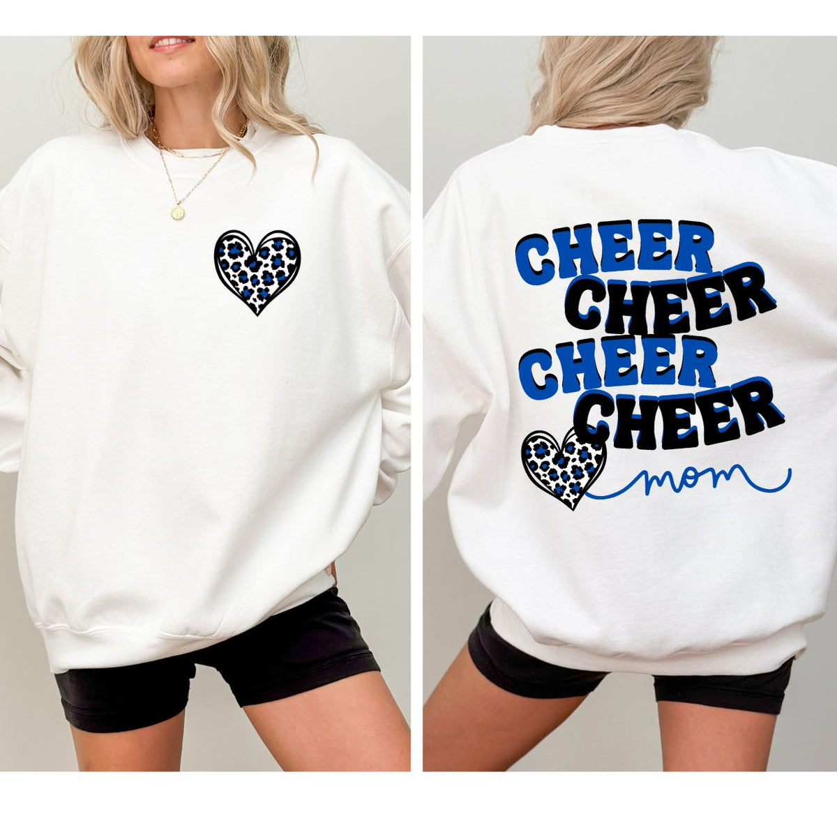 Blue & Black Cheer Mom Unisex Heavy Blend™ Crewneck Sweatshirt