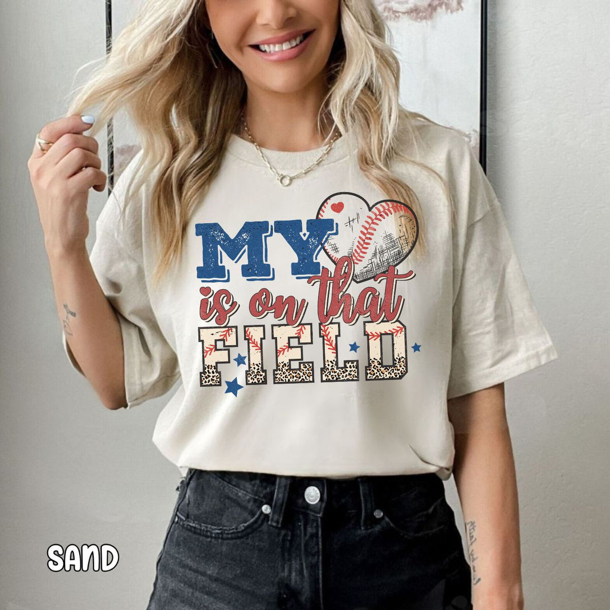 My Heart Is On That Field Unisex Heavy Cotton Tee