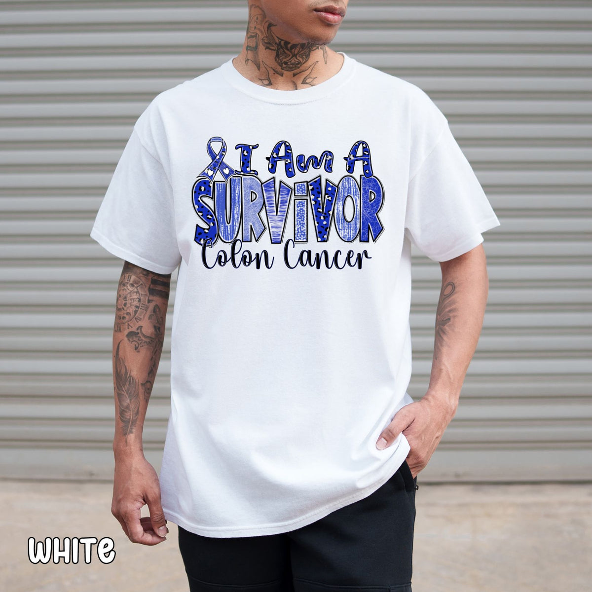 I am a Colon Cancer Survivor Unisex Heavy Cotton Tee