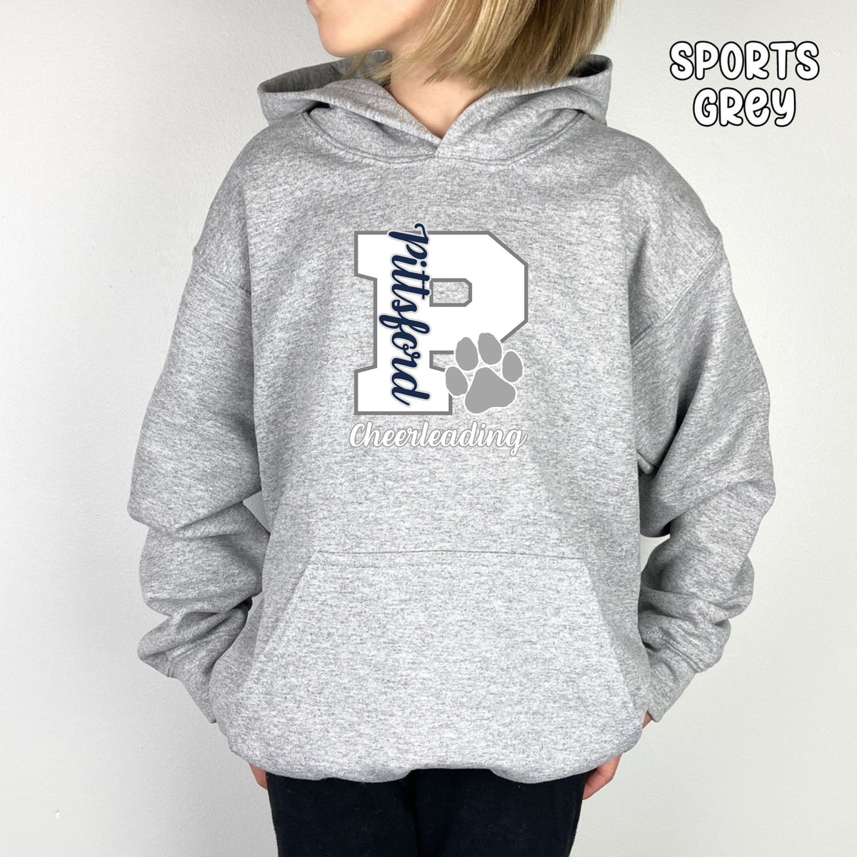 "P" Pittsford Cheer Youth Heavy Blend Hooded Sweatshirt