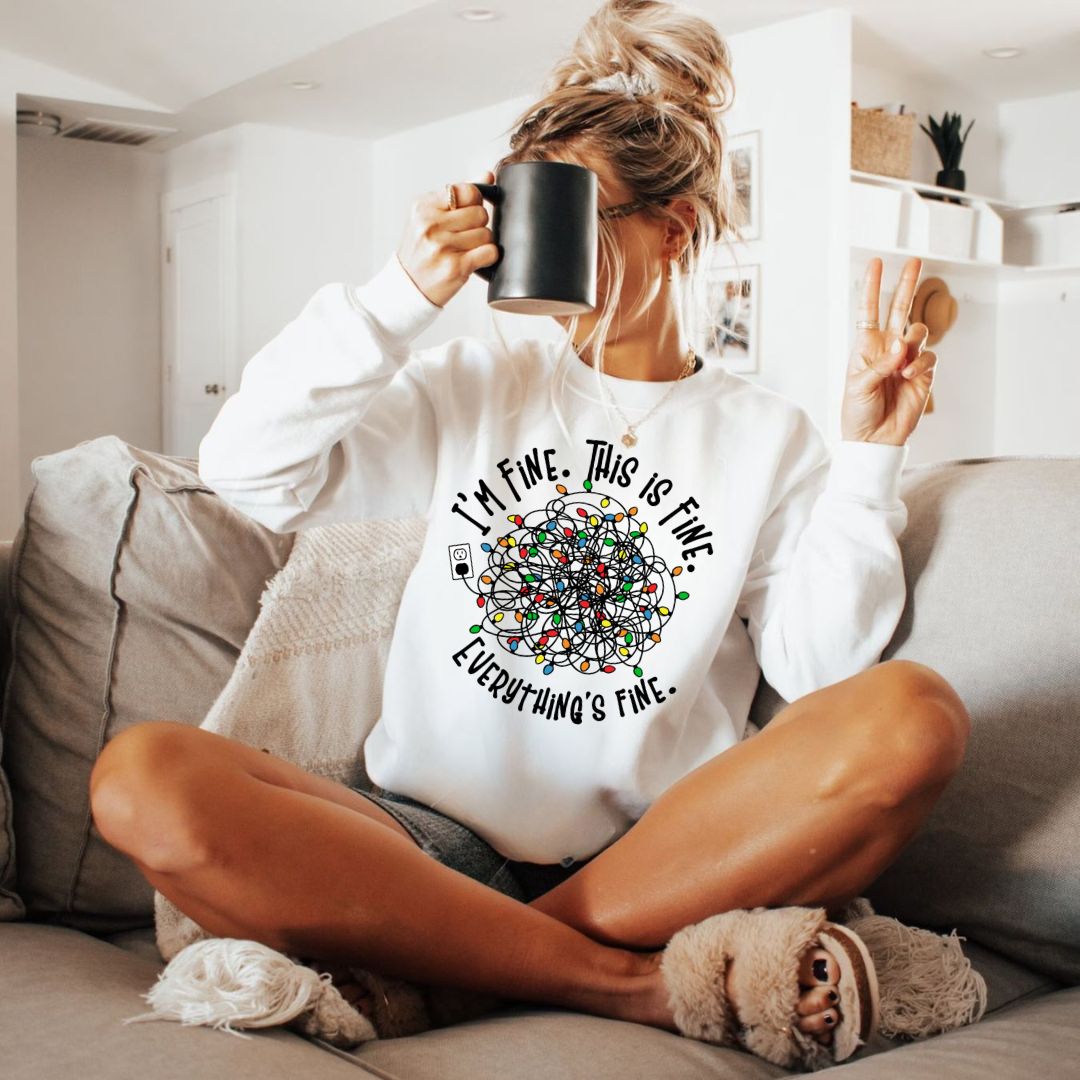 Everything Is Fine Unisex Heavy Blend™ Crewneck Sweatshirt