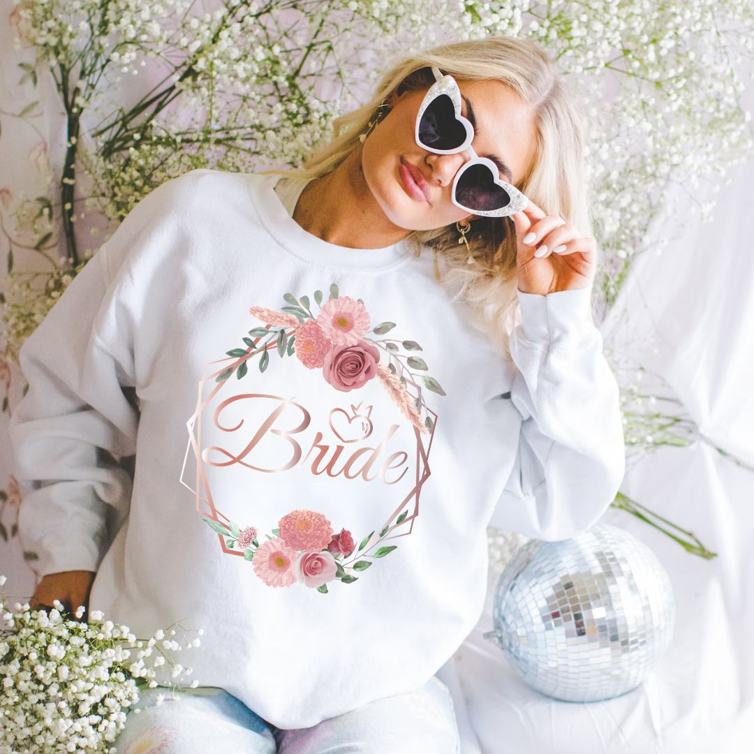 Floral Bride Unisex Heavy Blend™ Crewneck Sweatshirt