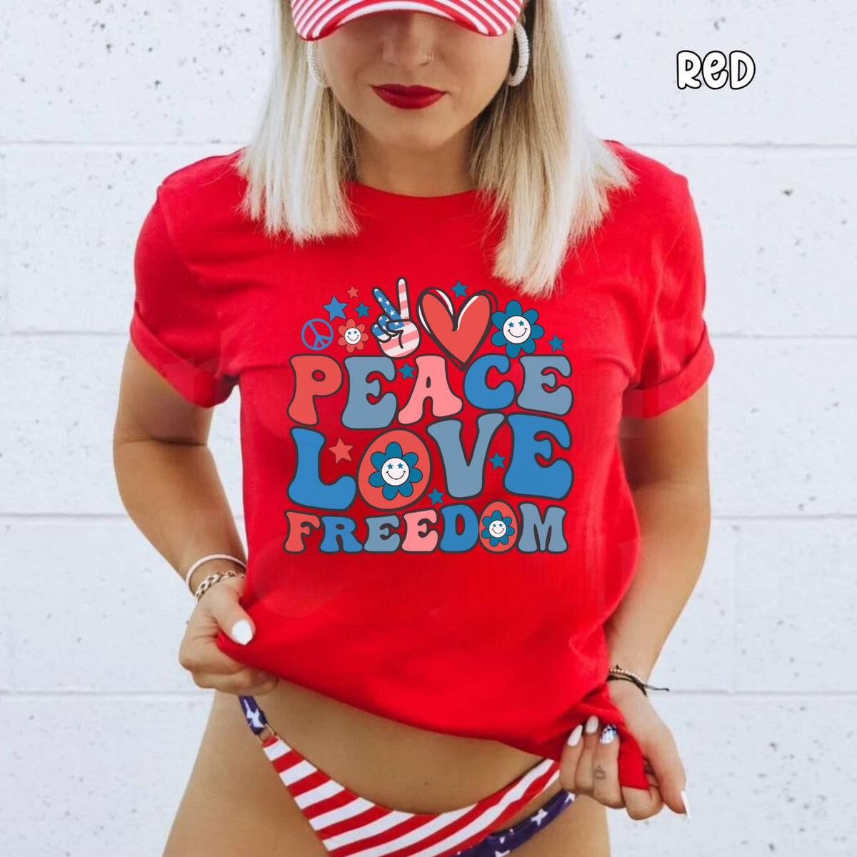 Peace Love and Freedom Unisex Heavy Cotton Tee