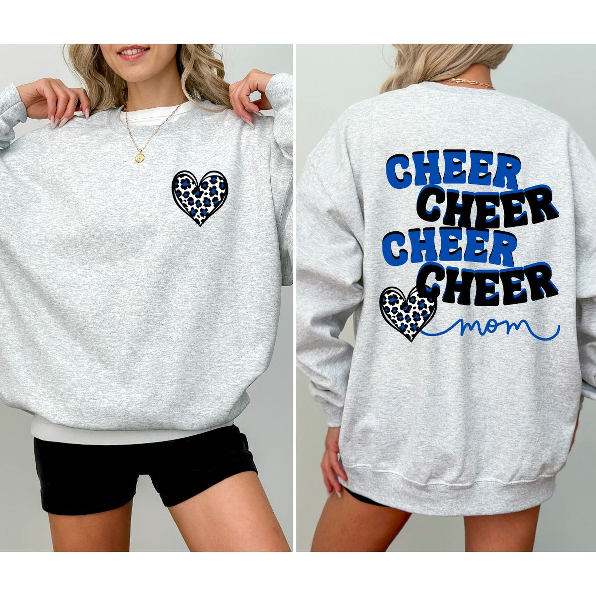 Blue & Black Cheer Mom Unisex Heavy Blend™ Crewneck Sweatshirt