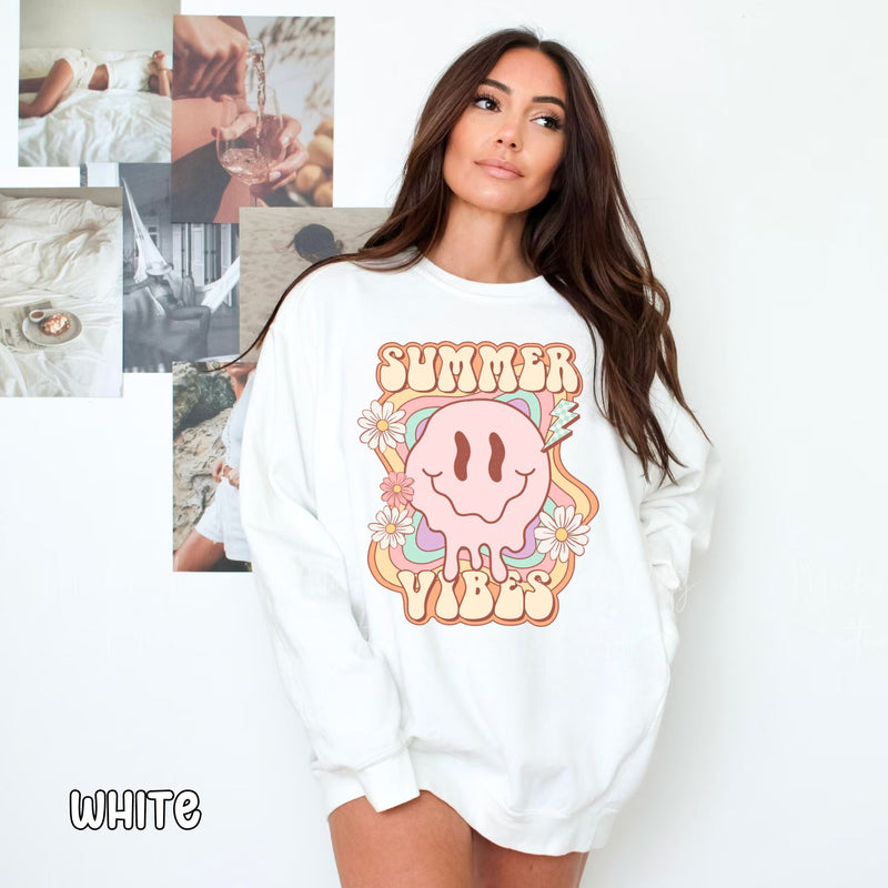 Groovy Summer Vibes Unisex Comfort Colors Sweatshirt