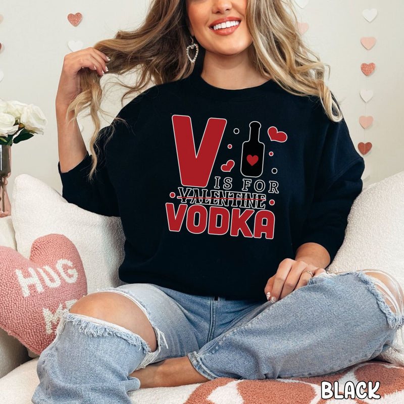 V is for Vodka Unisex Heavy Blend™ Crewneck Sweatshirt