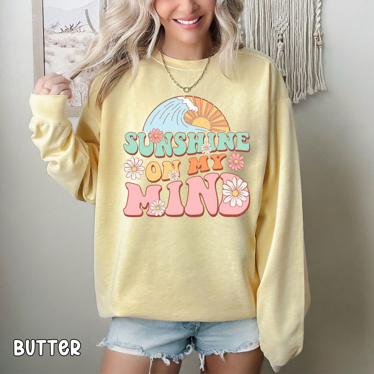 Sunshine On My Mind Unisex Comfort Colors Sweatshirt