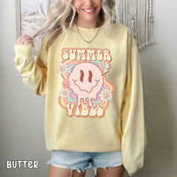 Groovy Summer Vibes Unisex Comfort Colors Sweatshirt