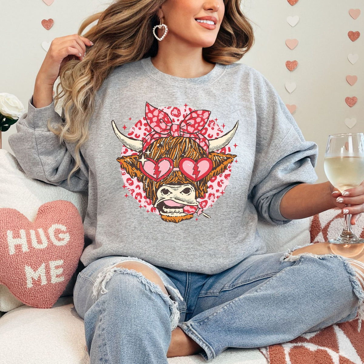 Lovey the Highland Cow Unisex Heavy Blend™ Crewneck Sweatshirt