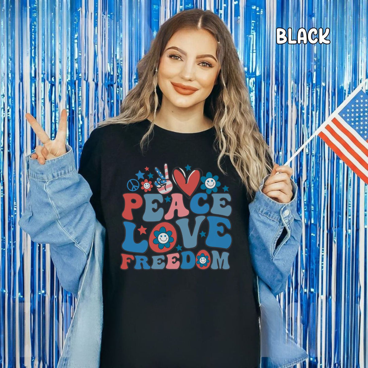 Peace Love and Freedom Unisex Heavy Cotton Tee