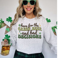 Here for the Green Beer & Bad Decisions Unisex Heavy Blend™ Crewneck Sweatshirt