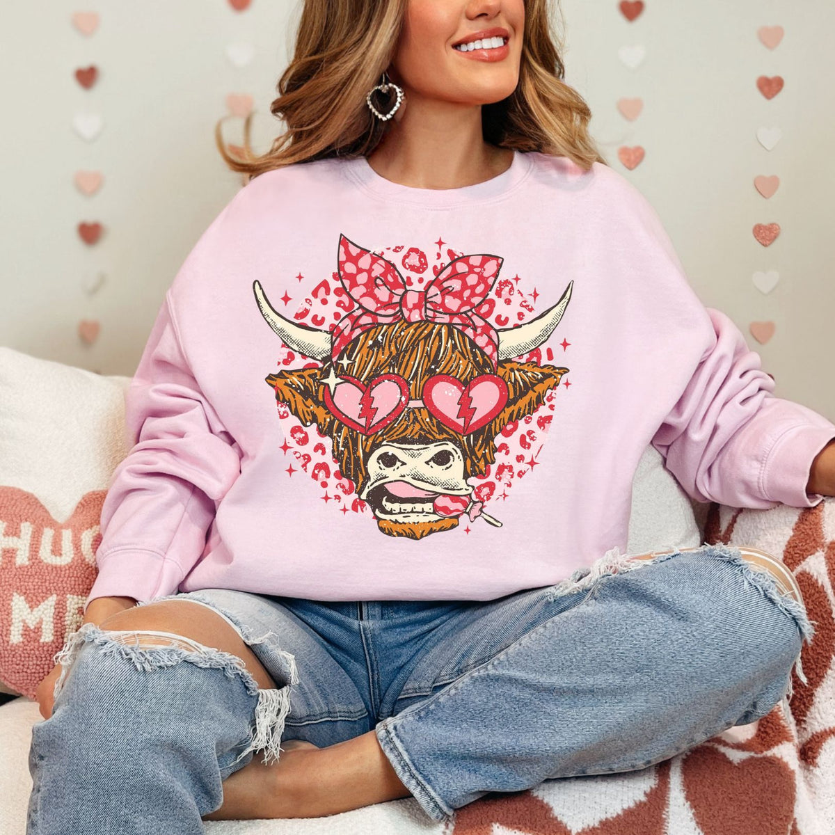 Lovey the Highland Cow Unisex Heavy Blend™ Crewneck Sweatshirt