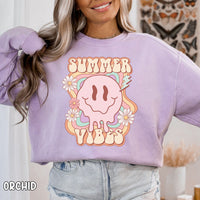 Groovy Summer Vibes Unisex Comfort Colors Sweatshirt