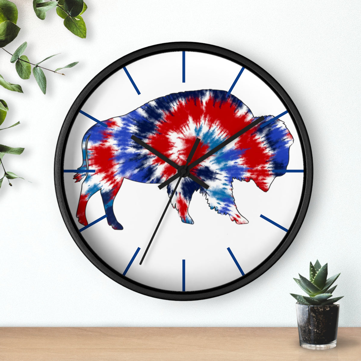 Buffalo Tie-Dye Wall Clock