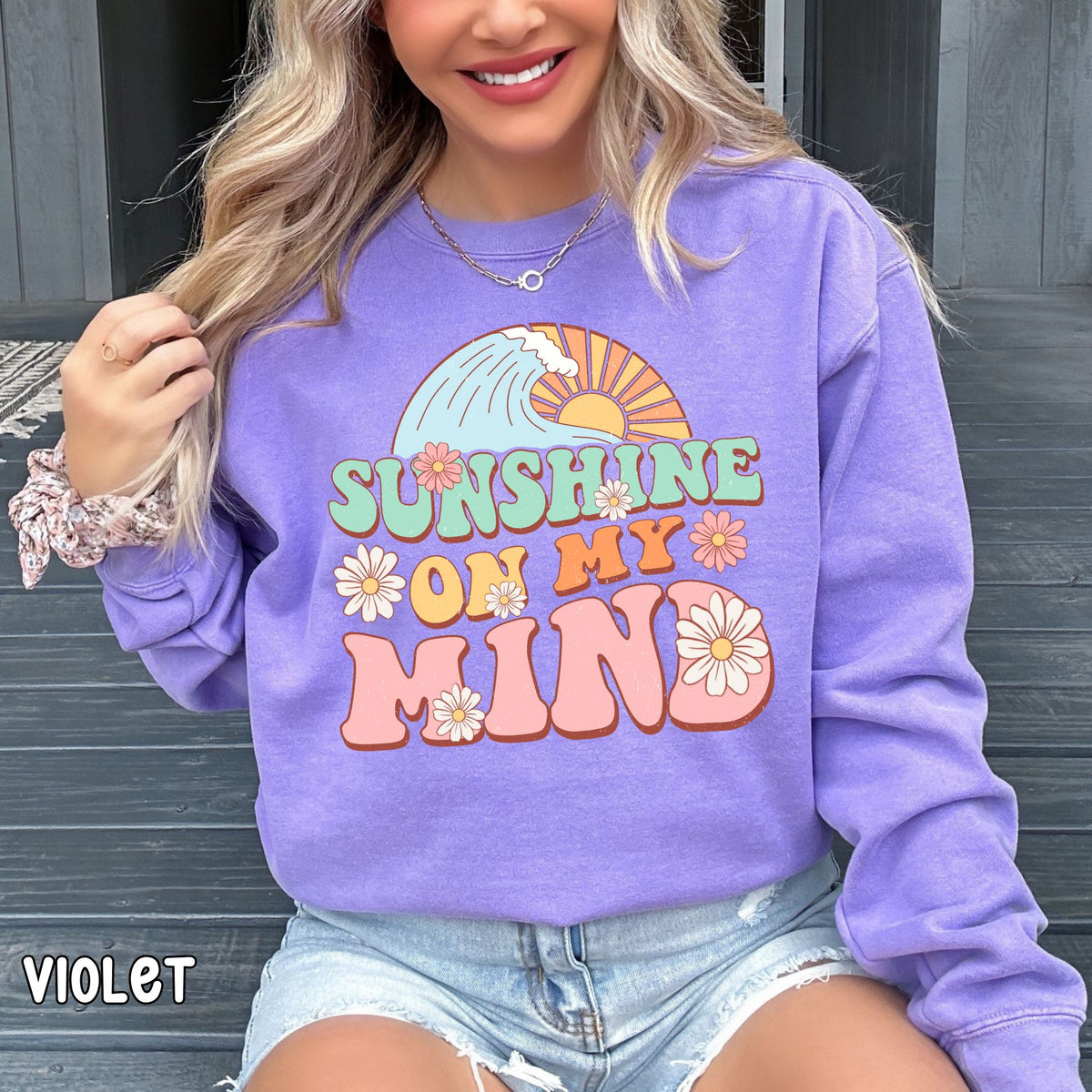 Sunshine On My Mind Unisex Comfort Colors Sweatshirt