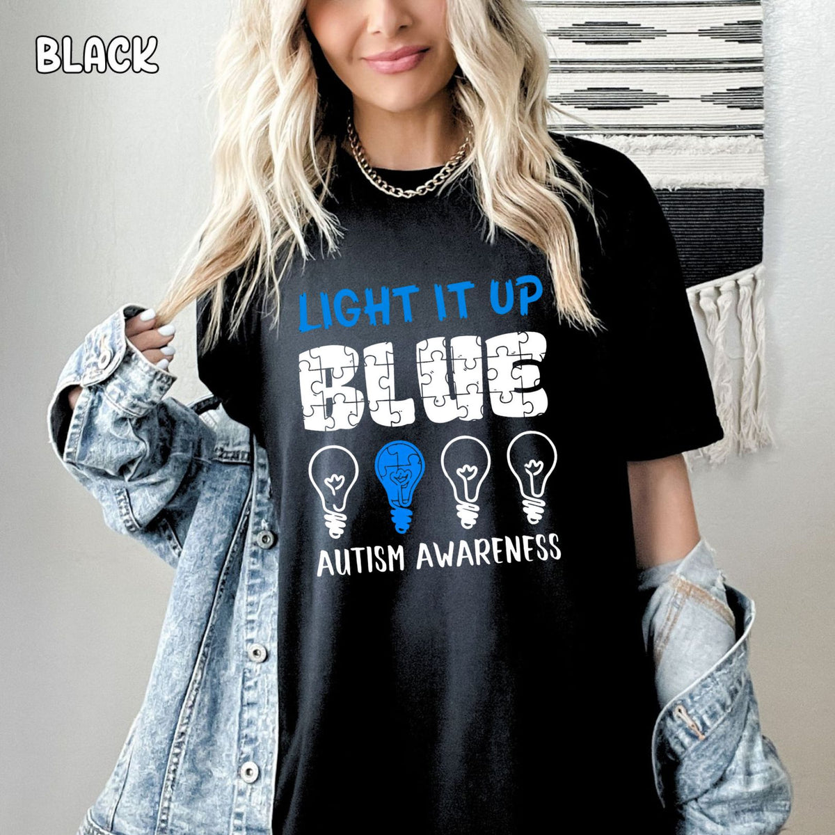 Light It Up Blue Unisex Heavy Cotton Tee