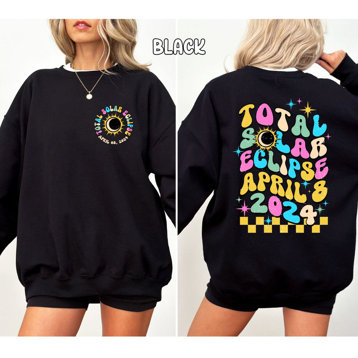 Total Solar Eclipse Groovy Unisex Heavy Blend™ Crewneck Sweatshirt