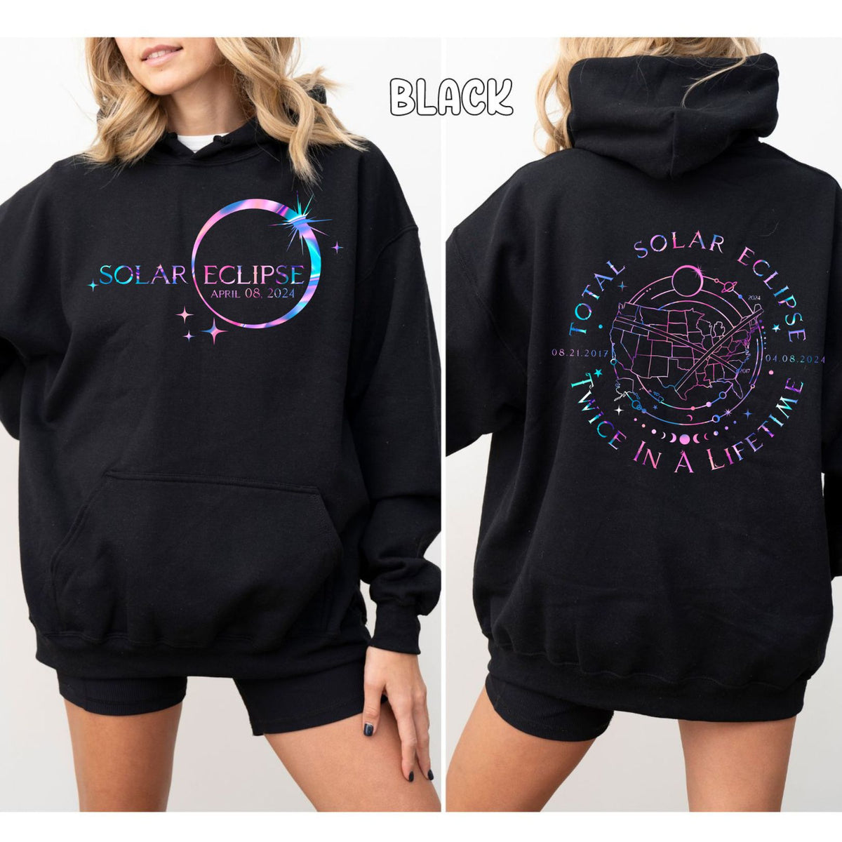 Twice In a Lifetime Solar Eclipse Unisex Heavy Blend™ Hooded Sweatshirt