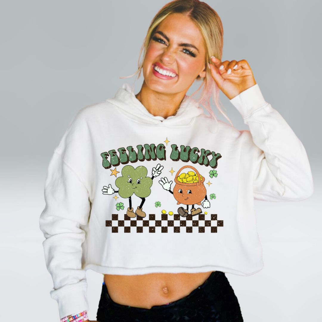 Feeling Lucky Crop Hoodie